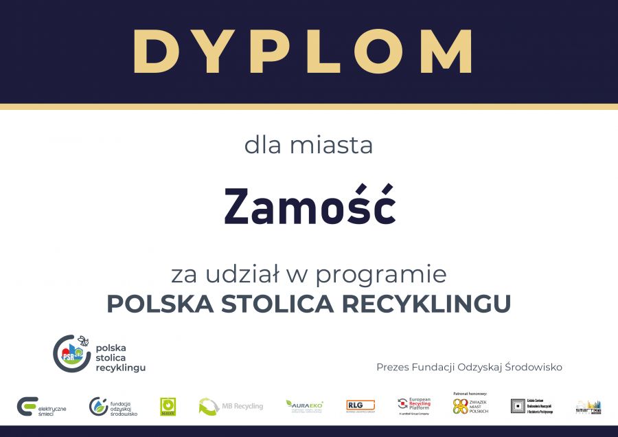 Zamość wyróżniony w konkursie „Polska Stolica Recyklingu”