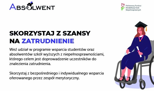 Szansa na zatrudnienie dla studentów i absolwentów z niepełnosprawnościami