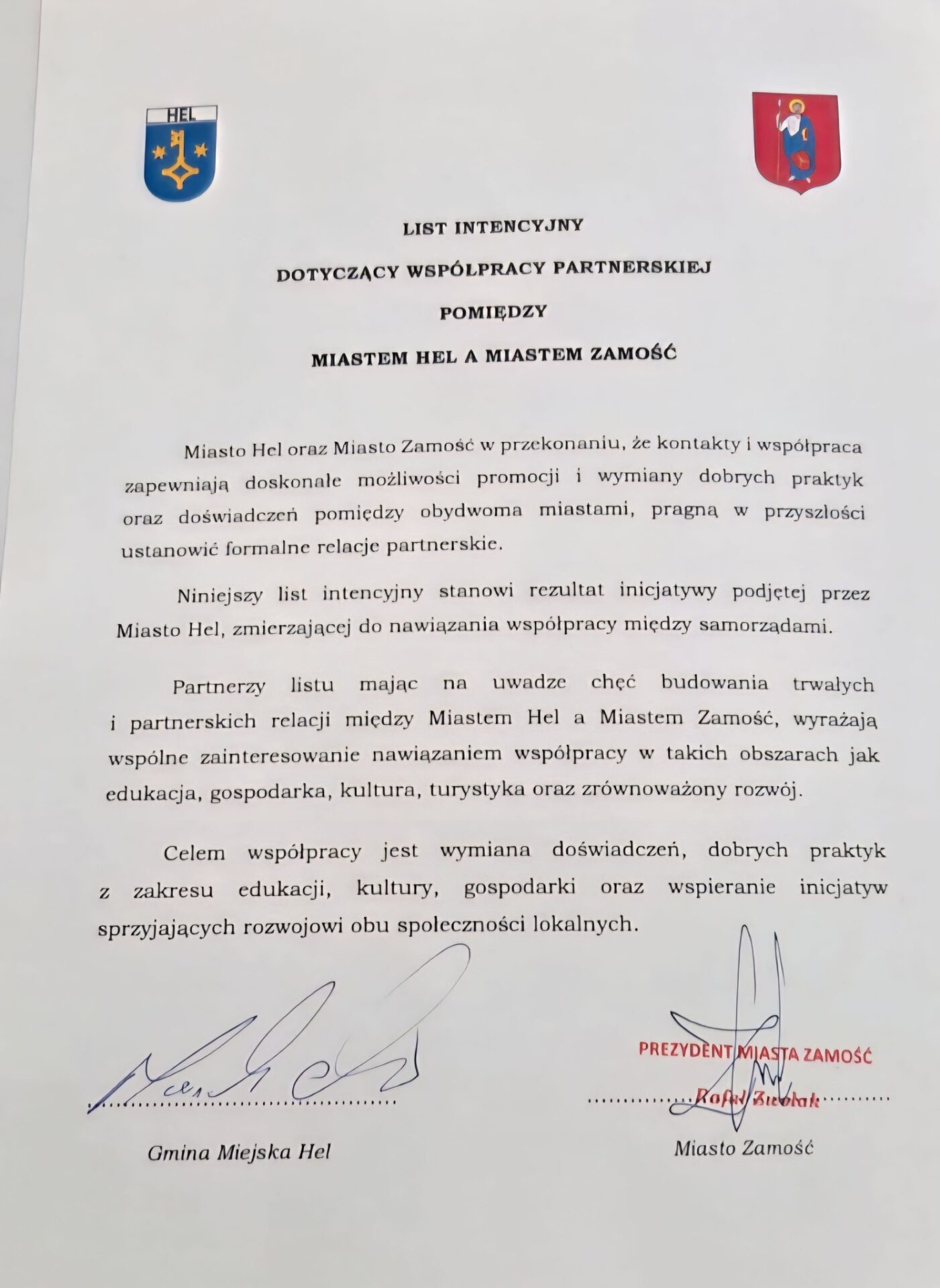 Zamość i Hel planują współpracę partnerską!