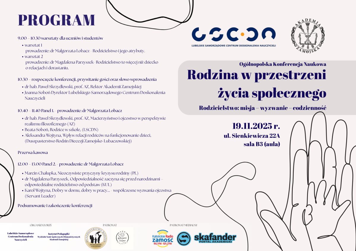 AZ zaprasza na konferencję „Rodzina w przestrzeni życia społecznego”