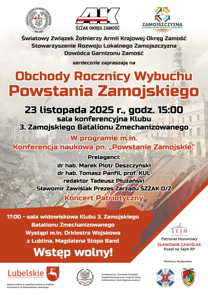 Przed nami obchody rocznicy wybuchu Powstania Zamojskiego