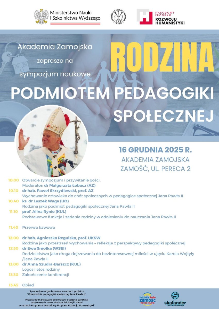 Przed nami sympozjum naukowe „Rodzina podmiotem pedagogiki społecznej”
