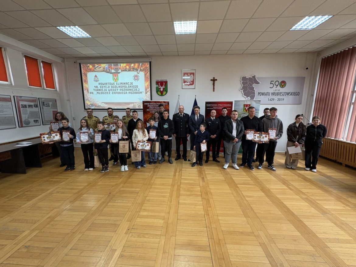 Uczniowie ZS nr 1 w Hrubieszowie laureatami Turnieju Wiedzy Pożarniczej