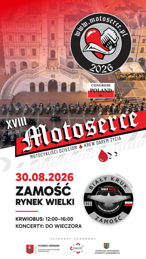 Motoserce na Rynku Wielkim w Zamościu