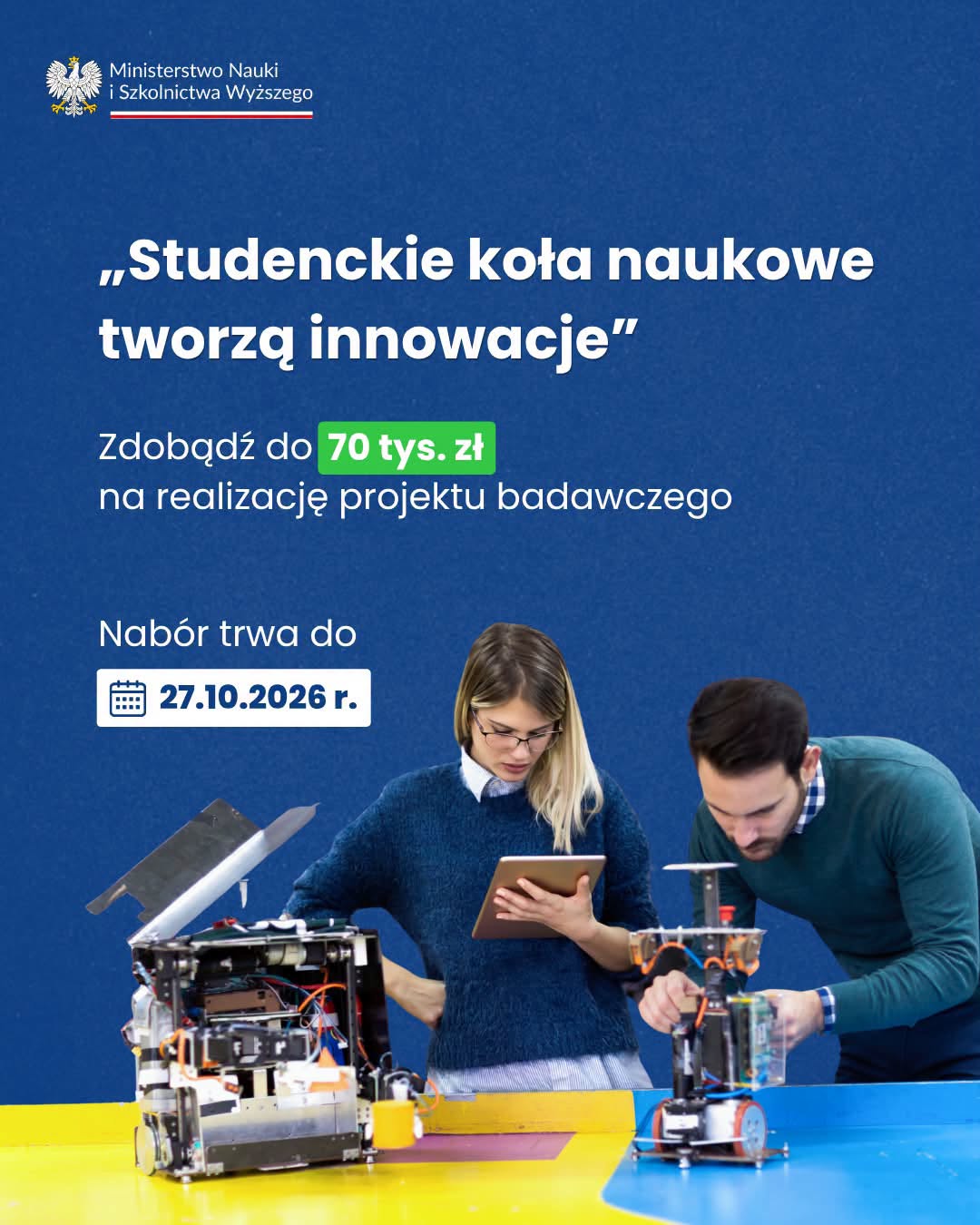 Zdobądź 70 tysięcy złotych na realizację projektu badawczego!