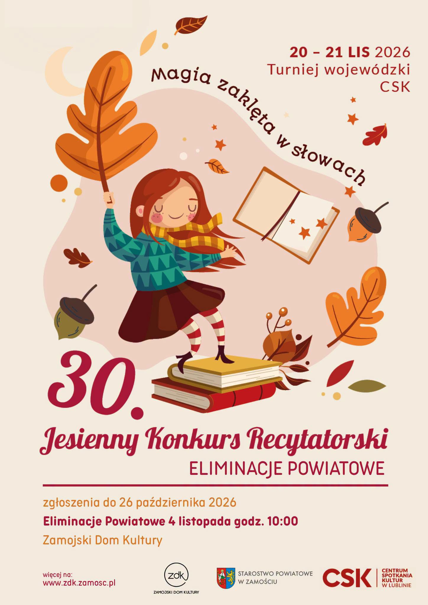 Zbliża się 30. Jesienny Konkurs Recytatorski!